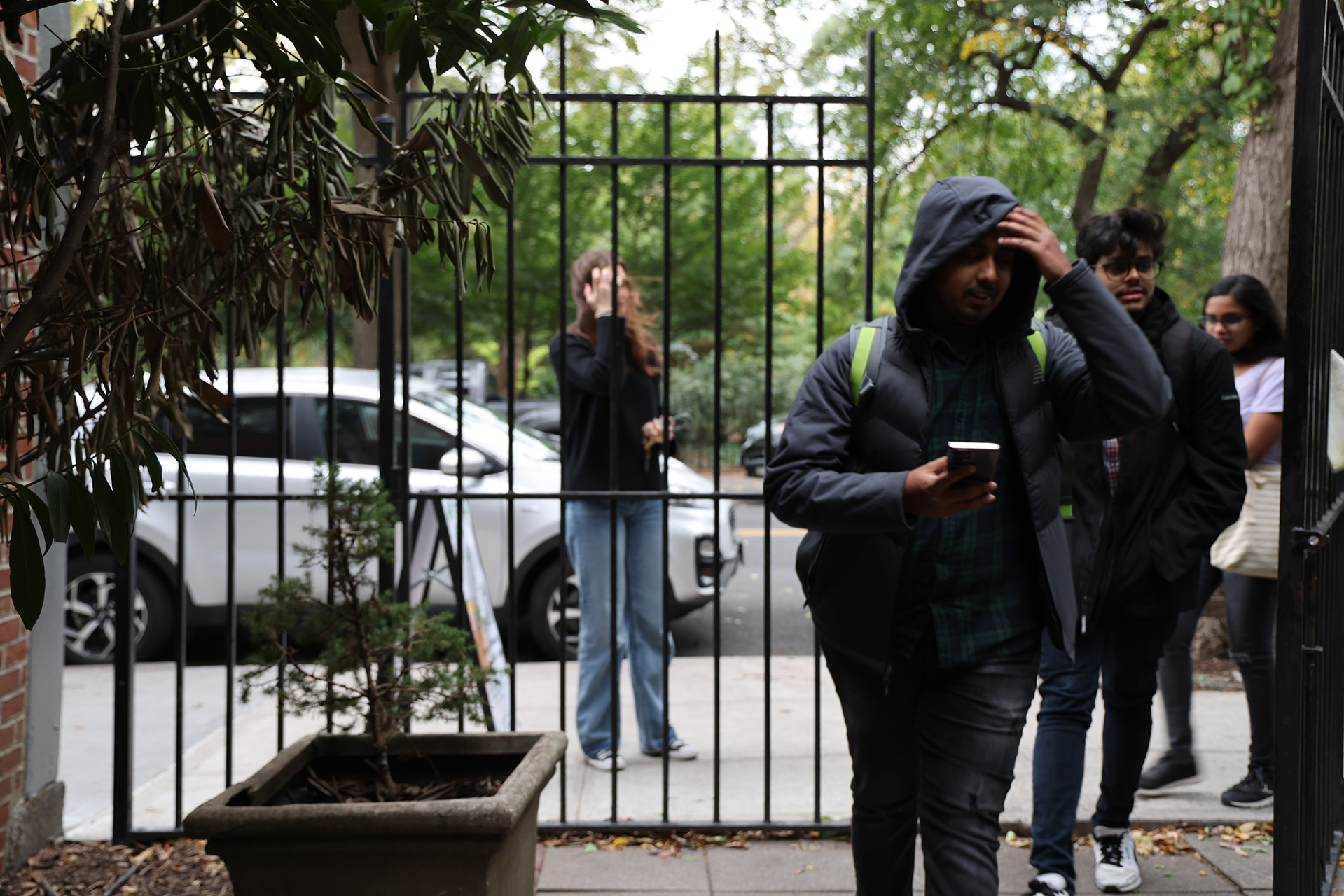 Students waiting in line