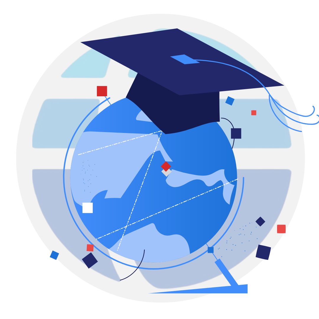 clip art of a globe wearing a graduation cap