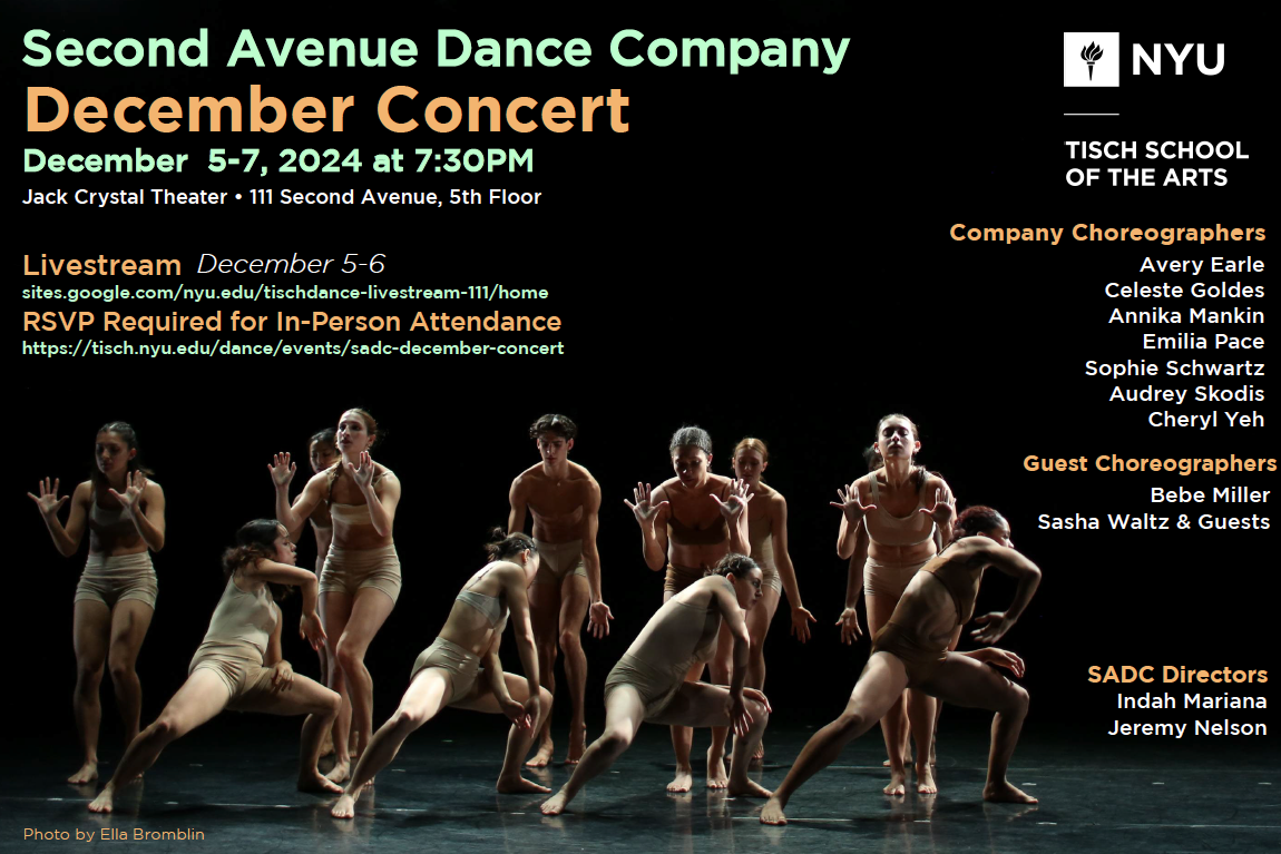 Second Avenue Dance Company December Concert Poster