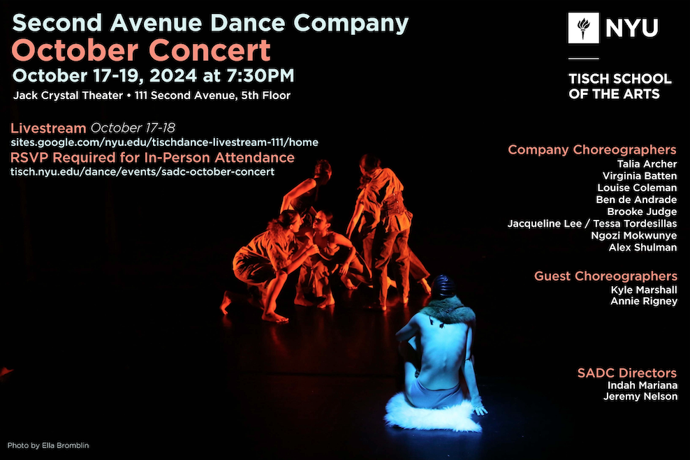 2024 Second Avenue Dance Company October Concert Poster