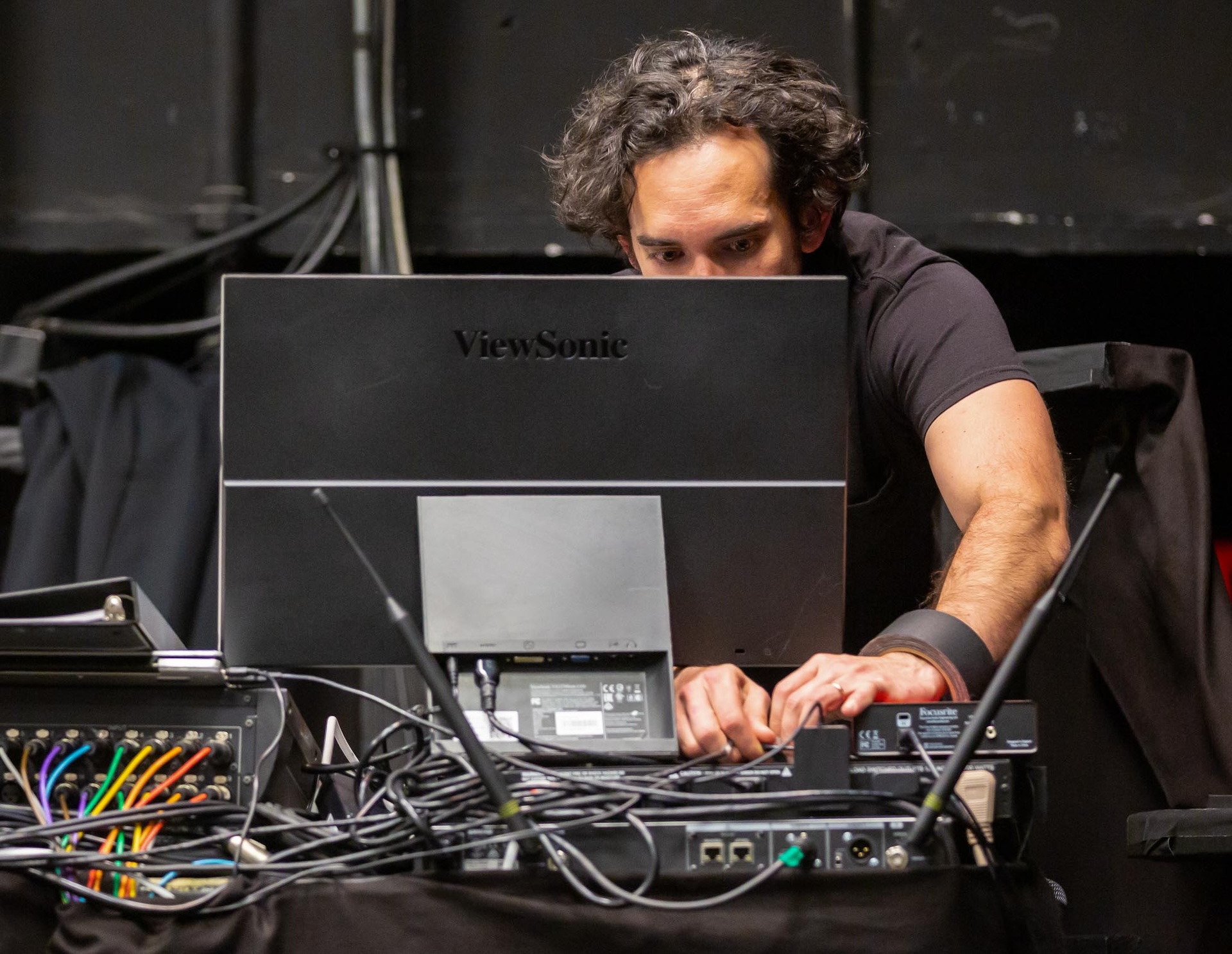 sound staff working on computers