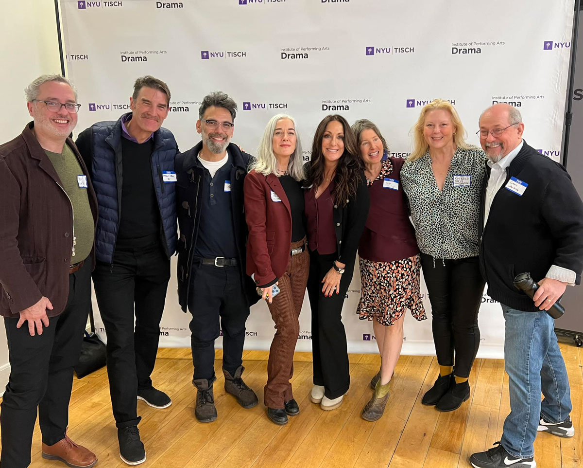 Tisch Drama graduates celebrated the department's 50th Anniversary with Chris Jaehnig, Director for the Production & Design Studio (far right.)