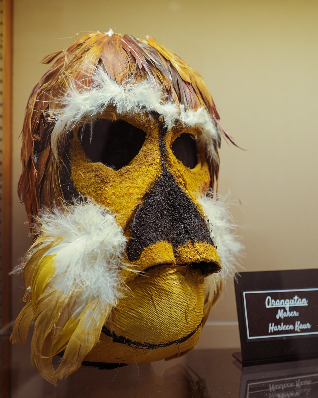 Photo of Big Zoo 3rd floor display; headpiece made by Harleen Kaur and designed by MJ Stone