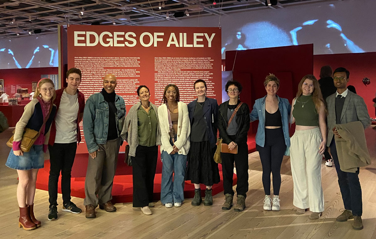 Howlett, third from left, and Rubin Hall residents at The Whitney Museum exhibit "Edges of Ailey."