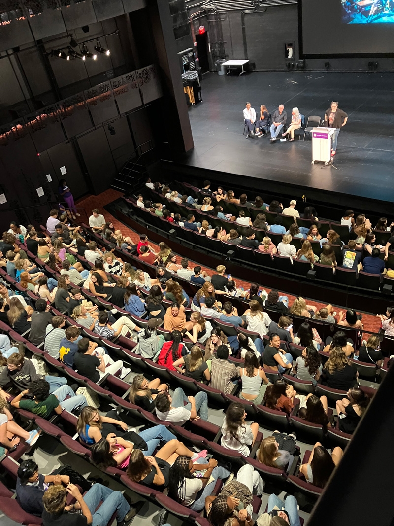 Tisch community gathered for the fall 2023 new student orientation.