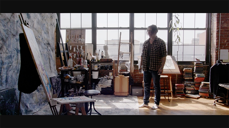 A person in an artist studio.