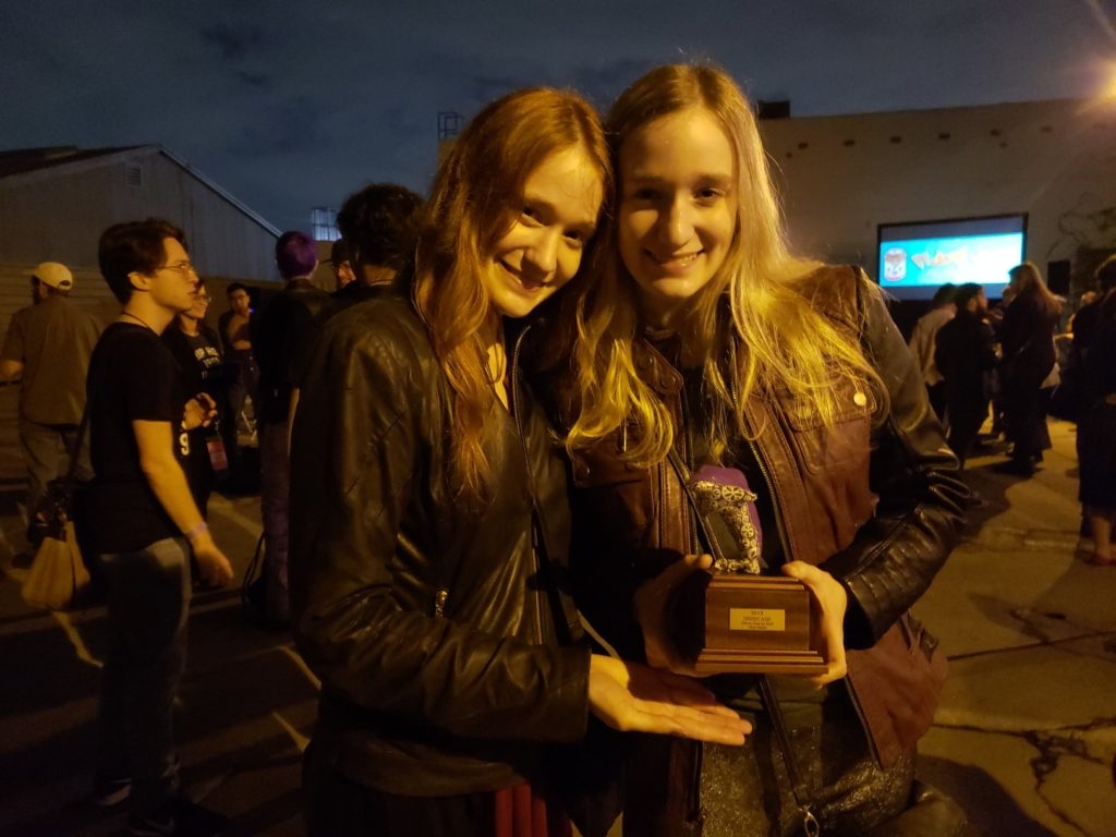 Kate Smith (BFA '18) with her IndieCade Award