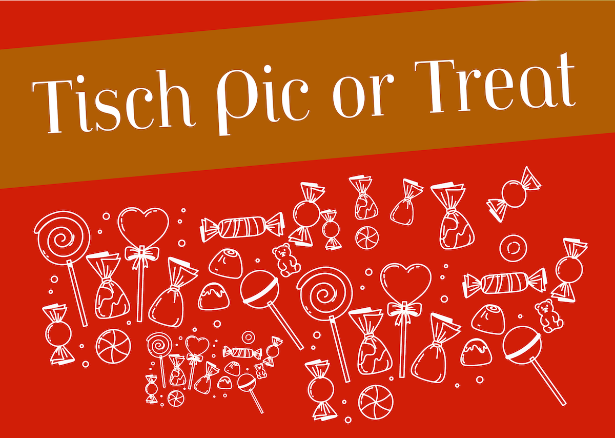 Tisch Pic or Treat poster with candy