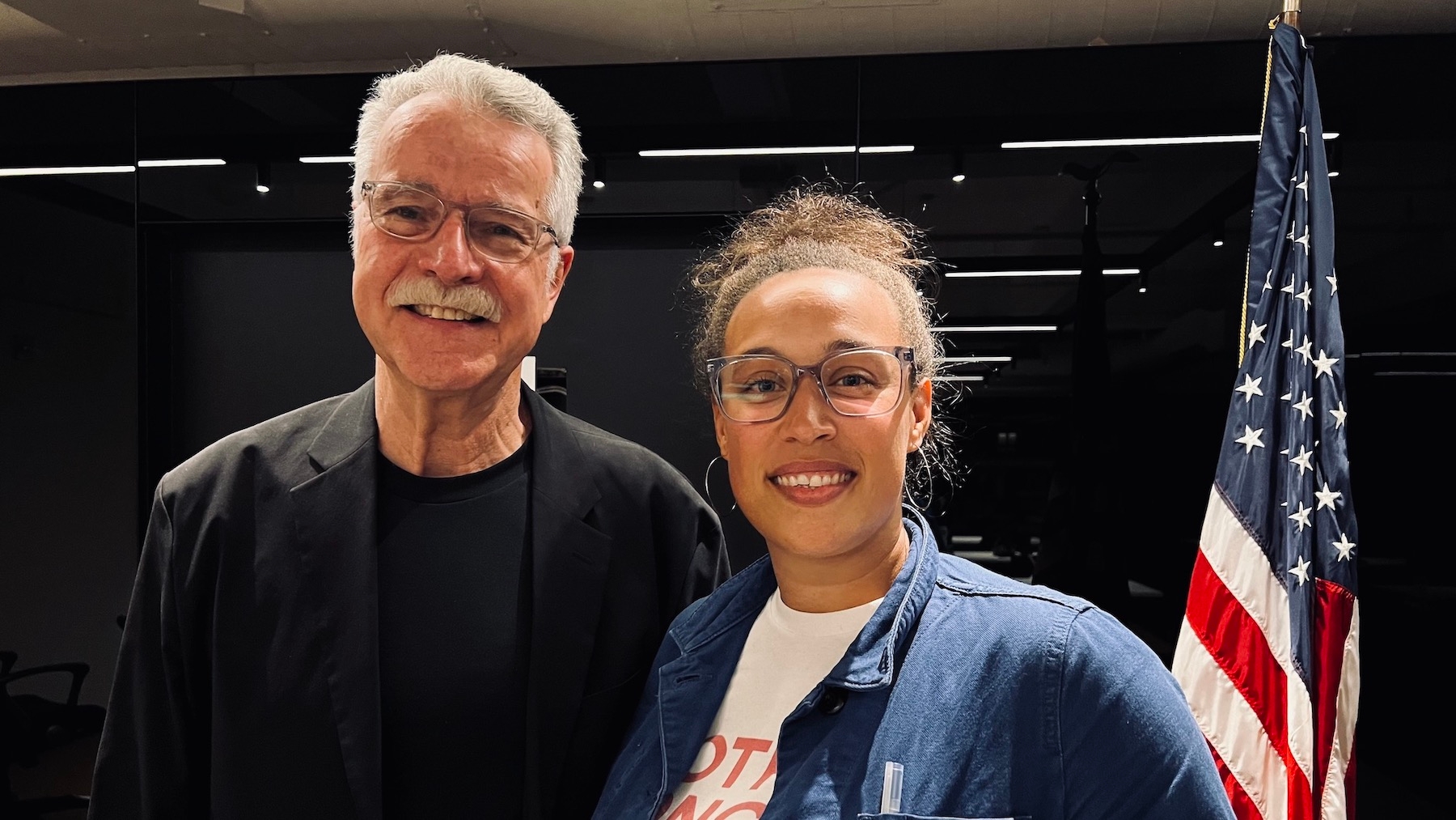 Professor Mia Cioffi Henry (right) with Dejan Georgevich