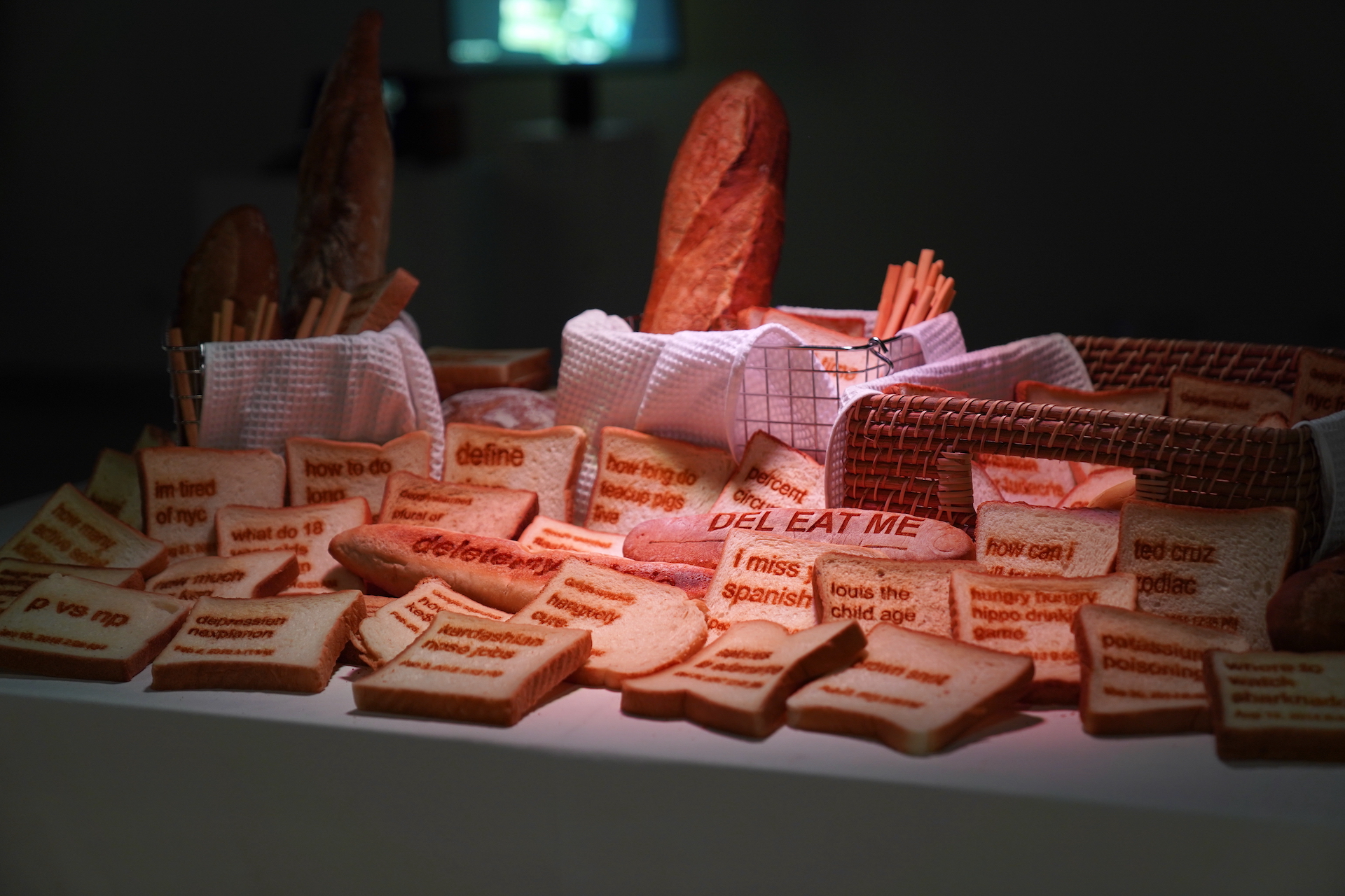 Bread inscribed with words