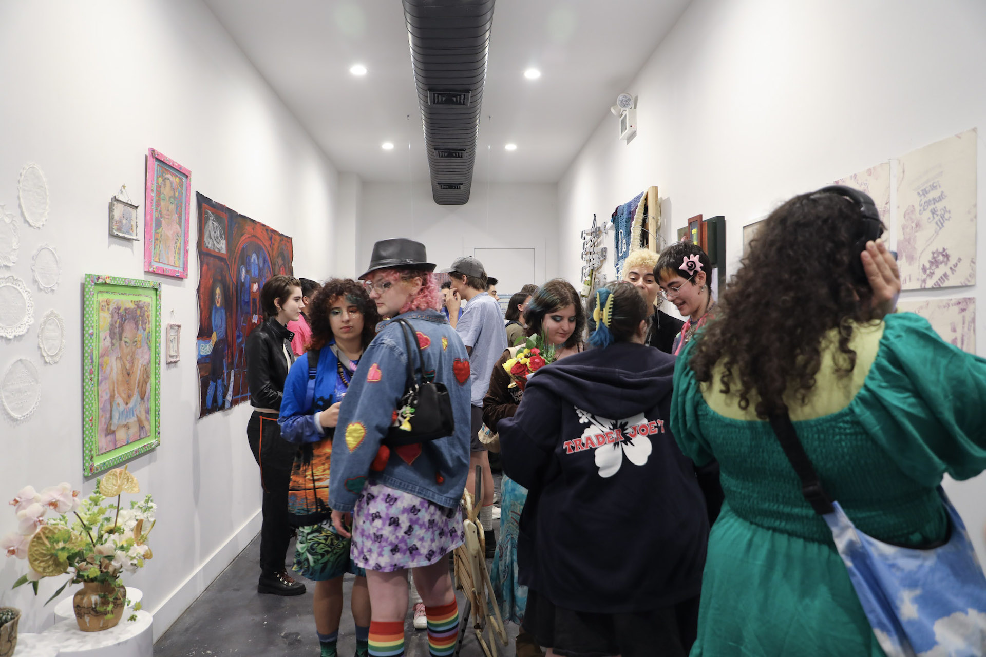 People gathered in the gallery