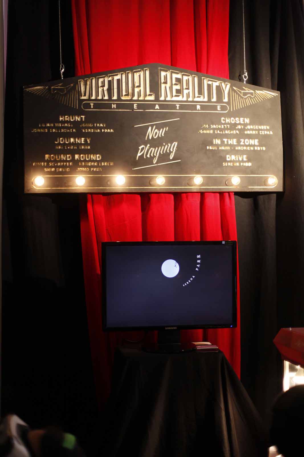 a sign for the Virtual Reality Theatre