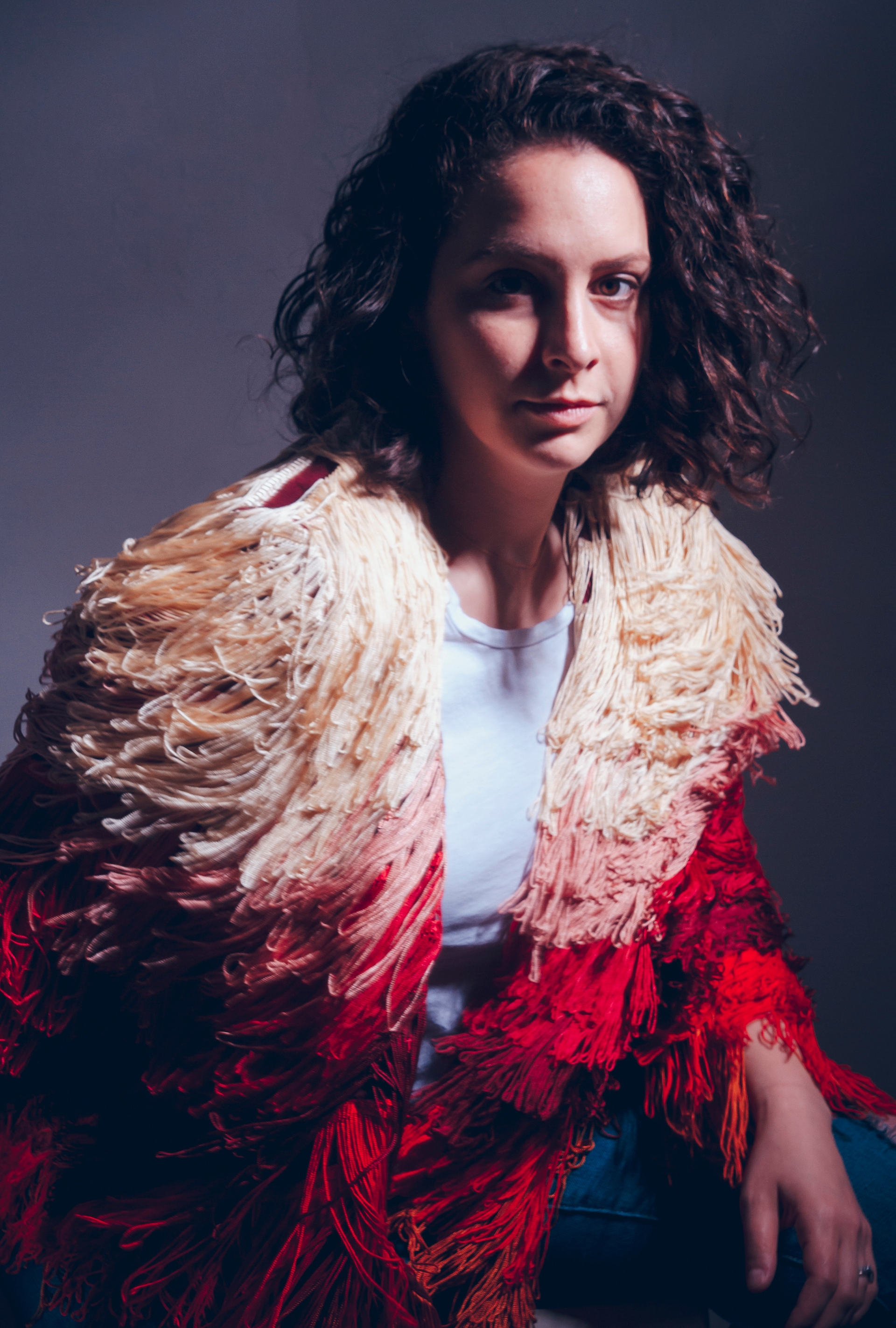 Lizzie in red jacket full body