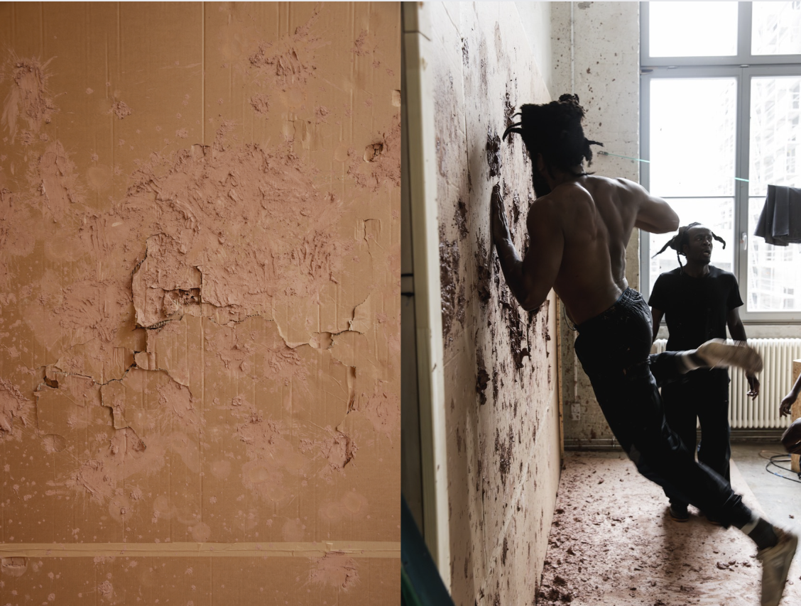 Dancer leaning against the wall