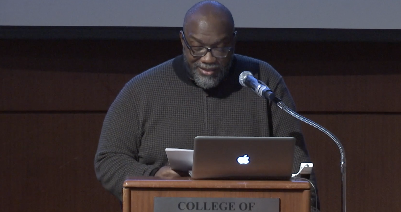 Fred Moten at podium