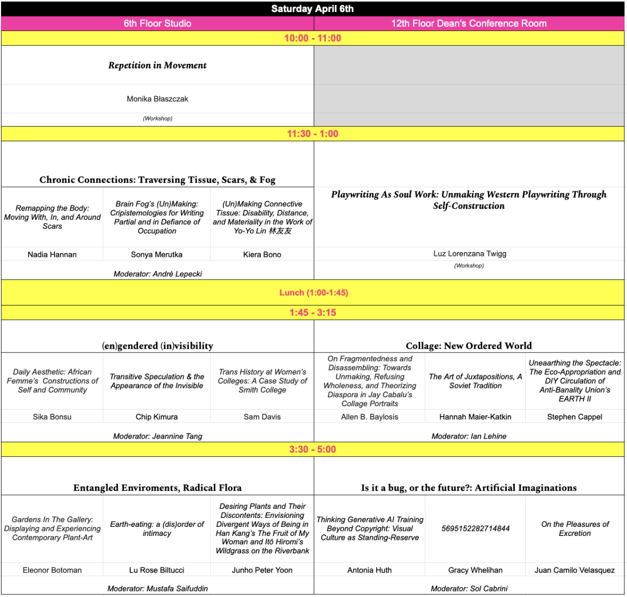 CRS Conference Schedule Day 2