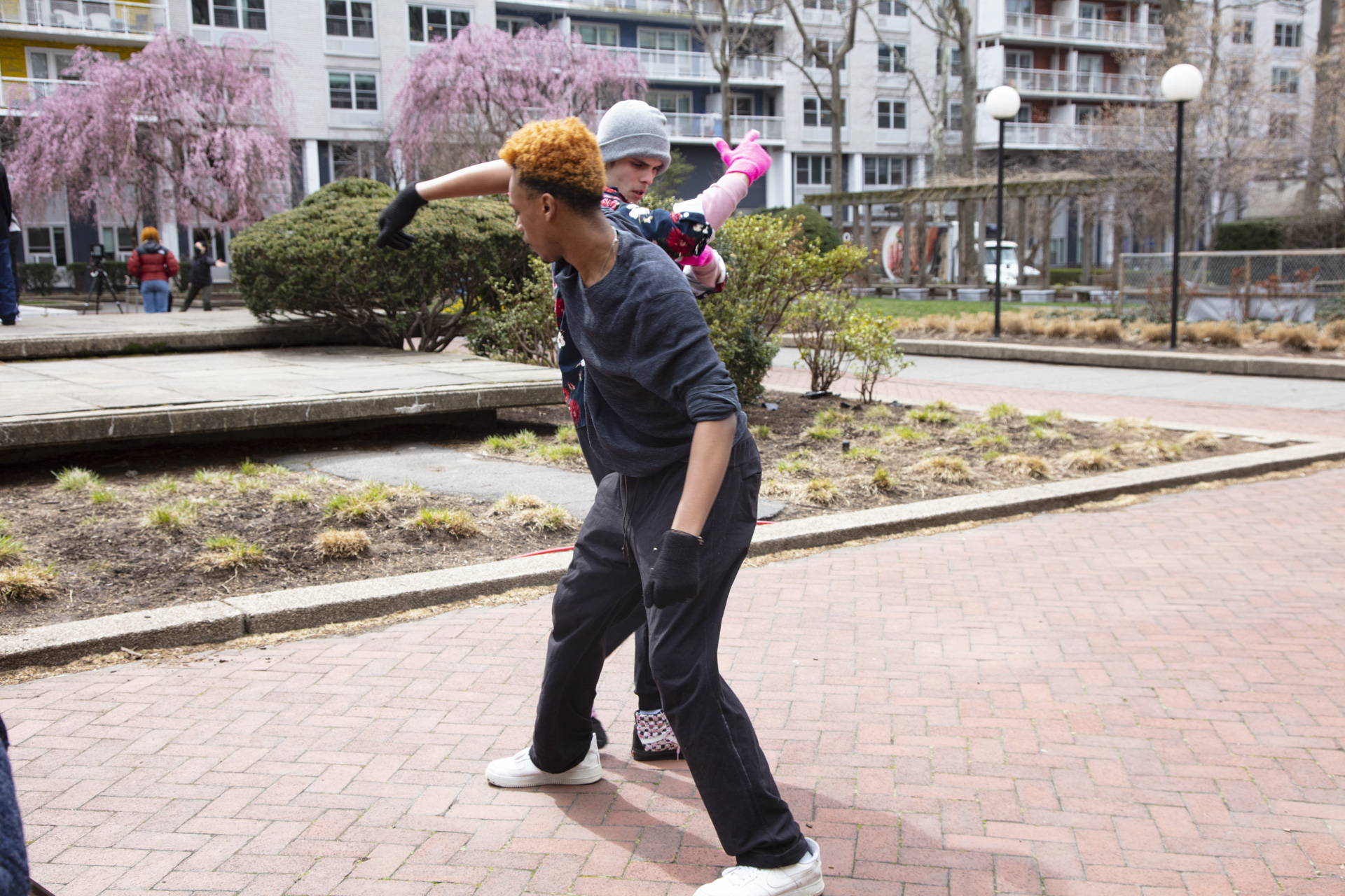 Tisch Dance students performing outdoors