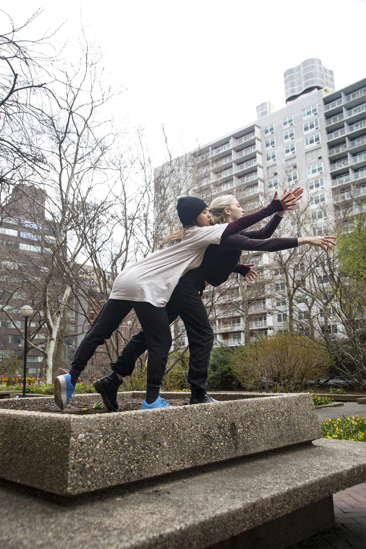 Tisch Dance students performing outdoors