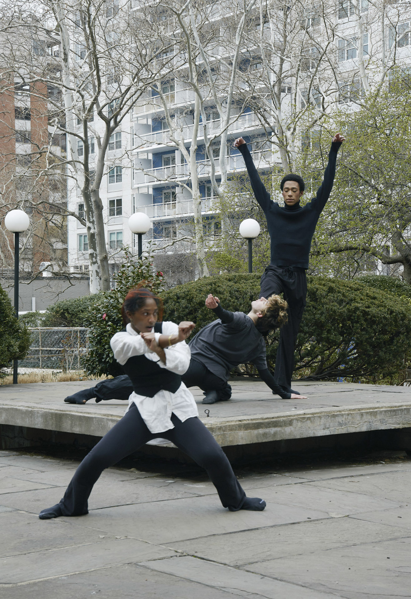 Tisch Dance students performing outdoors