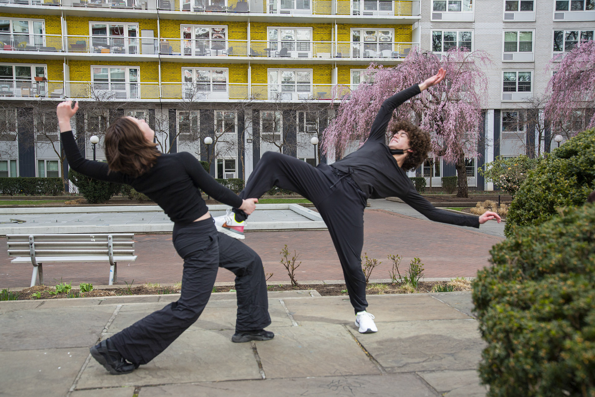 Tisch Dance students performing outdoors