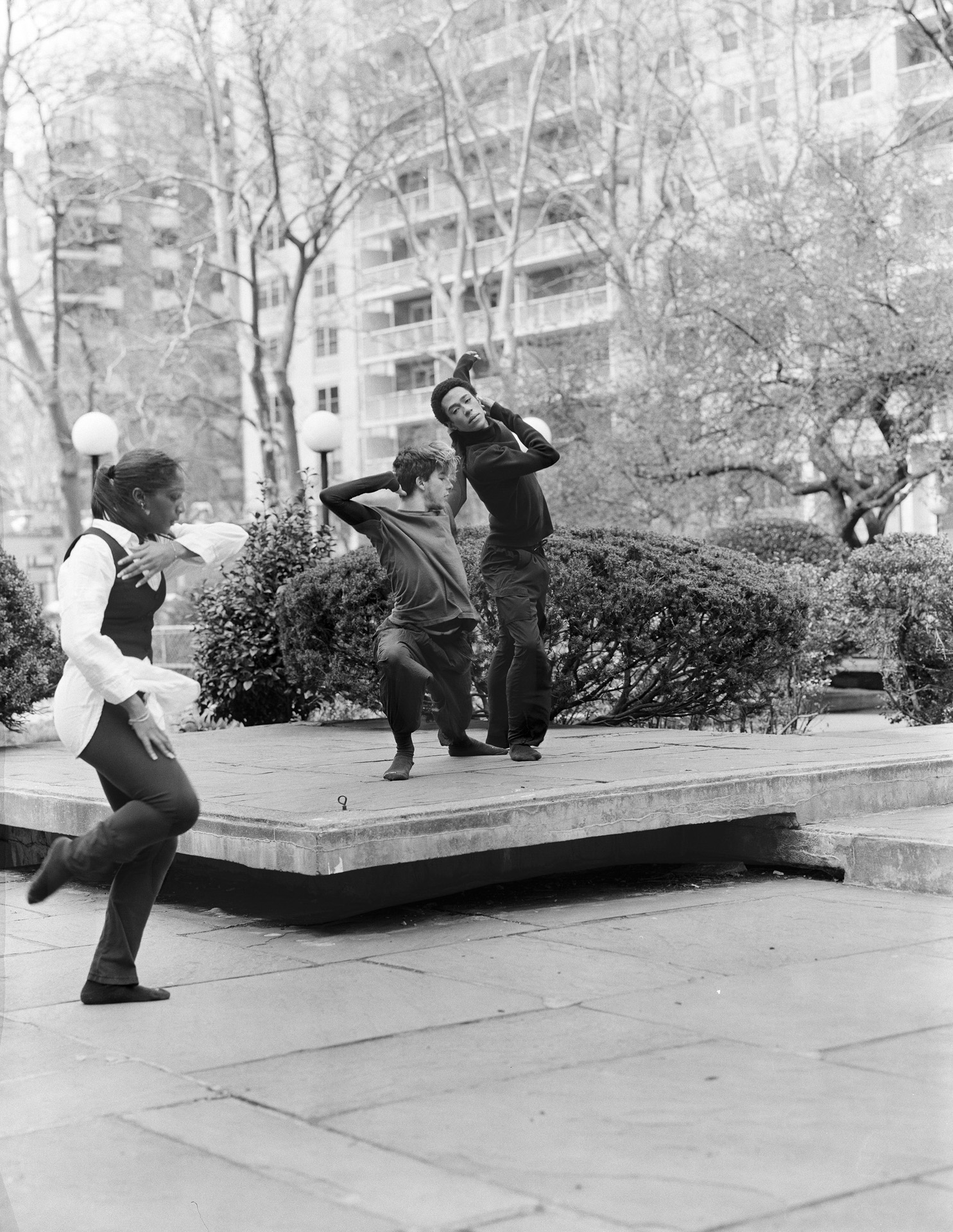 Tisch Dance students performing outdoors