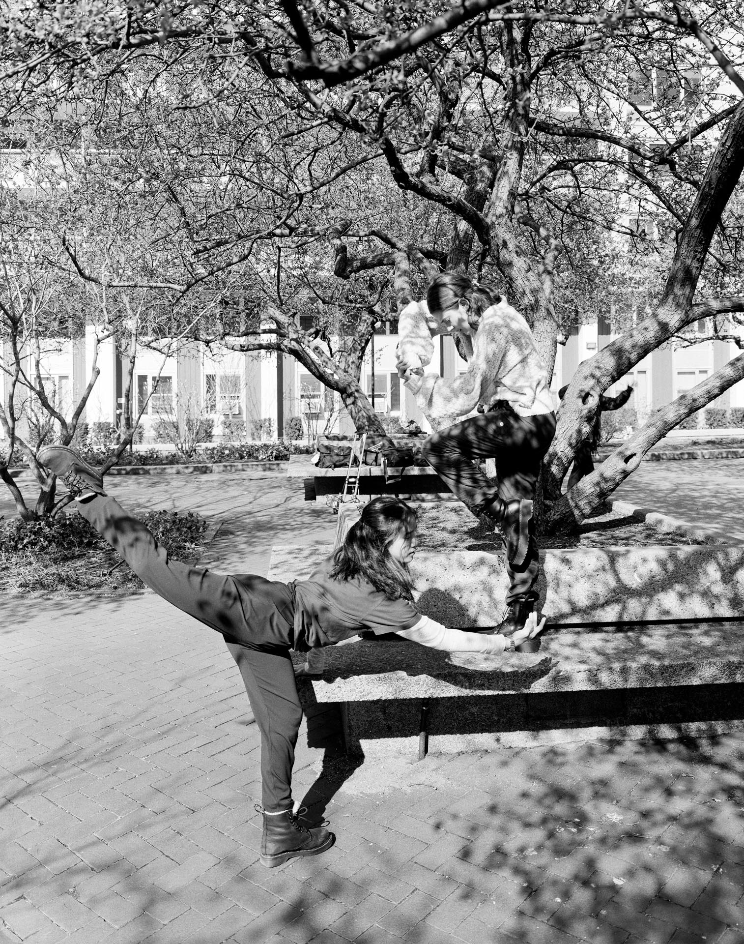 Tisch Dance students performing outdoors