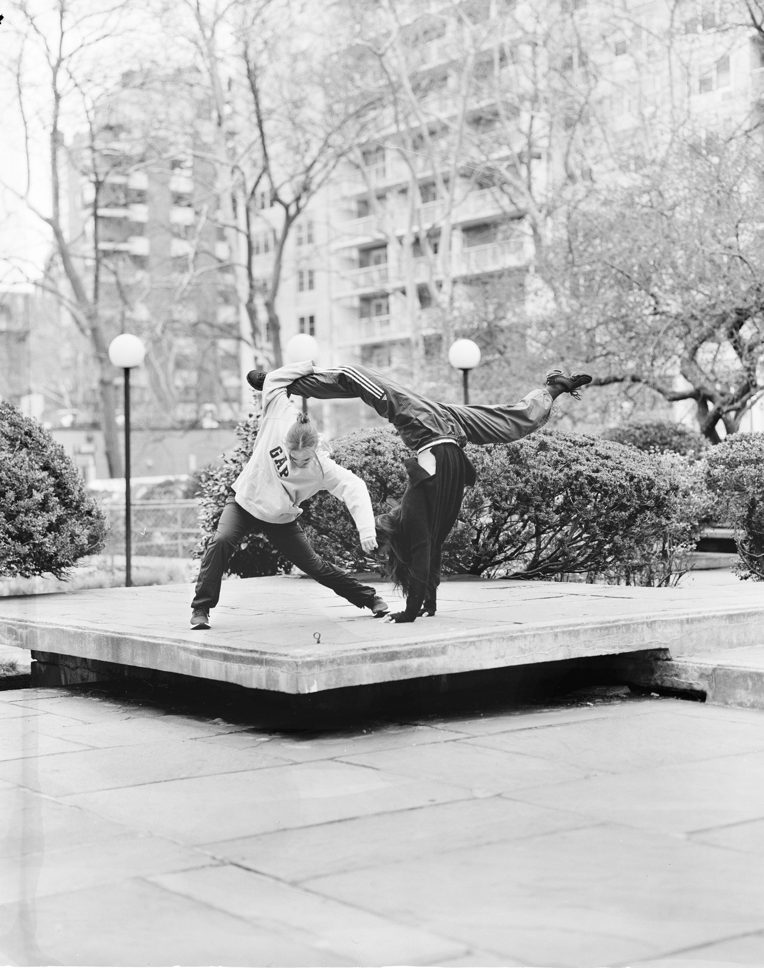 Tisch Dance students performing outdoors