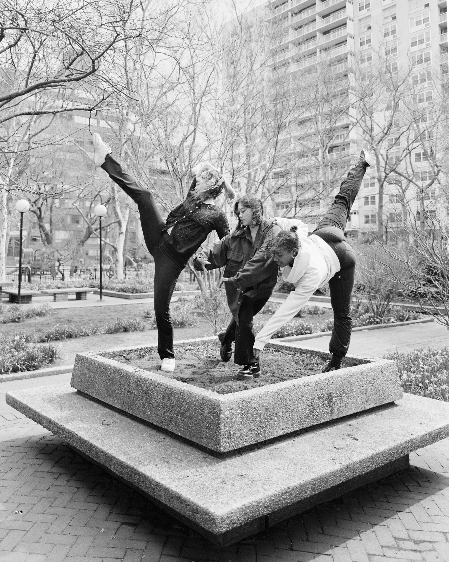 Tisch Dance students performing outdoors