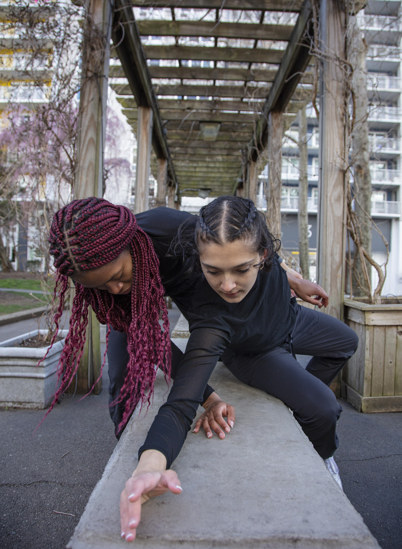 Tisch Dance students performing outdoors