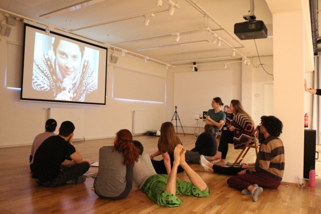 Students participating in the spring 2016 Gob Squad Masterclass